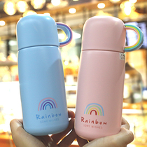Thermos Cup with lid with Cup girl heart ins students cute water Cup portable children drink warm water Cup