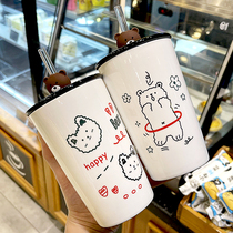 Super cute ins Wind Cup girl student Milk Cup Japanese cute mug large capacity couple ceramic cup