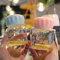 Small glass student high value Cup Korean girl water Cup Net red small cute transparent portable small Cup