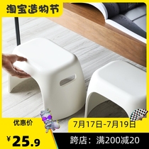 Japan thickened plastic low stool Bathroom non-slip stool Household shoe change square stool Childrens bath hand washing small bench