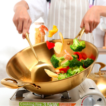 304 stainless steel non-stick wok wok household pot induction cooker gas stove special non-coated saucepan