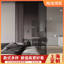 Grille sliding door kitchen bathroom cloakroom shutter partition door glass sliding door sliding door wardrobe door customization
