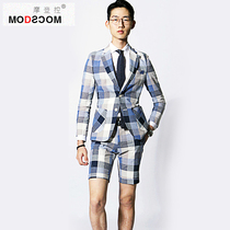 Spring original mens casual suit suit trend Korean version slim net red youth narrow collar thin plaid suit