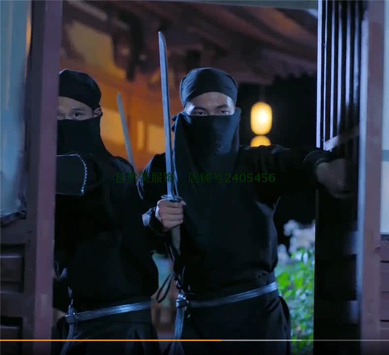 楚乔传同款古装古代刺客夜行衣男反光黑色杀手衣服套装黑衣人服装