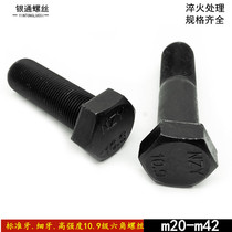 Black quenched fine tooth full tooth full thread 10 grade 9 hexagon screw bolt screw M20M27M30M36