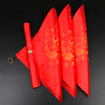 Wedding celebration supplies Bride red handkerchief Creative couple wedding red handkerchief hundred years of friendship square handkerchief