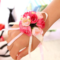 Wedding supplies European Korean wedding simulation corsage fabric bridesmaid sisters hand flower bride wrist flower