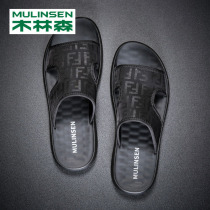 Mulinsen sandals mens summer outer wear fashion non-slip deodorant lightweight soft bottom mens high-end one-word slippers
