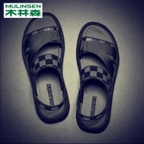 Mulinsen sandals mens summer driving soft-soled light slippers non-slip wear-resistant deodorant outer wear dual-purpose beach shoes