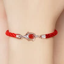 Sterling Silver Year Red Rope Bracelet Pig Year Female 12 Zodiac 2020 is a pig mascot birthday gift transfer