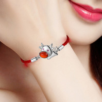 This Life Year Red Rope Silver Bracelet Women Bull year twelve 12 Zodiac Shoe girl Girl girls girl Ornament Child Boy Gift