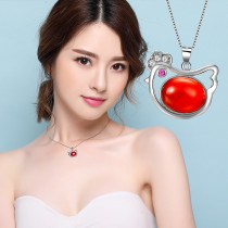 Chicken sterling silver necklace female Rooster Year zodiac pendant is chicken mascot 2020 birthday gift Lucky Jewelry