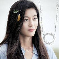 Legend of the blue sea the same necklace female sterling silver Quan Zhixian circle Korean drama Garland collarbone sweater chain