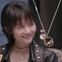 Joy Ode to Joy Wang Ziwen the same necklace female sterling silver smiling face pendant childrens necklace children and girls