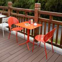 Outdoor aluminum material can be showered with rain and chairs brief modern high temperature baking varnish anti-rust colored folk Personality Casual Chair