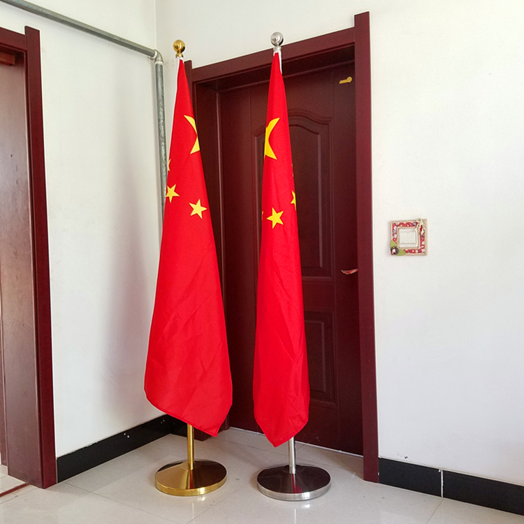 高档伸缩升降式办公会议室内旗杆落地不锈钢旗杆架落地国旗杆摆件