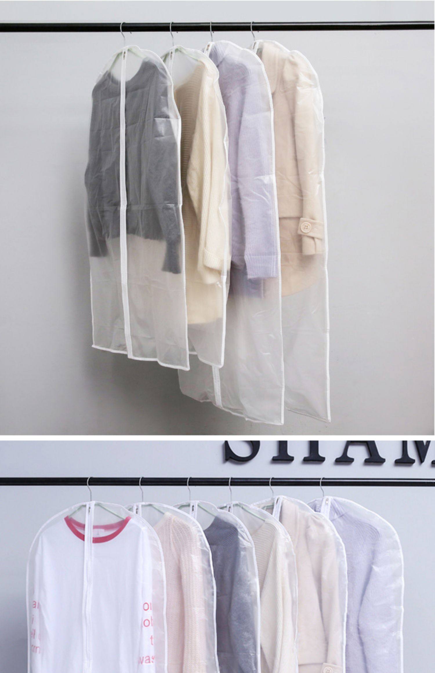 防尘罩衣服防尘套挂式收纳防尘加厚挂衣袋子家用大衣罩透明西装套
