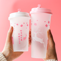 90 caliber 500 700ml frosted injection cup Disposable milk tea cup Juice fruit tea cold drink packaged plastic cup