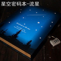 Student with adult female with locks retro minimalist custom photo Cover password notepad Stars Girl