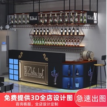 Bar bar cabinet Industrial style shop cashier combination Wrought iron commercial restaurant small front desk corner customization