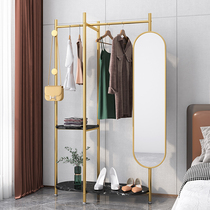 Nordic marble home wearing clothing mirror clothes hat rack multifunctional hanging clothes hanger integrated floor rotating full body fitting mirror