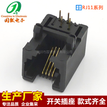 Supply telephone socket dedicated interface 95001-6p4c black plastic telecommunications line socket direct sales