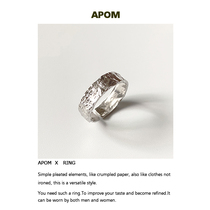 (APOM) Broken theory 925 sterling silver niche tin open ring dark style men and women simple adjustable