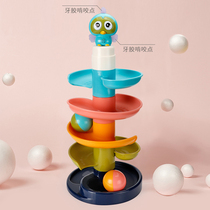 Kids Track Glide Ball Spinning Baby Wise Puzzle Toy Rolling Ball Towers Stacked Leonardo Rainbow Towers