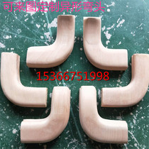Custom duplex simple engineering solid wood stairs handrail elbow column railing Starting elbow Closing elbow right angle