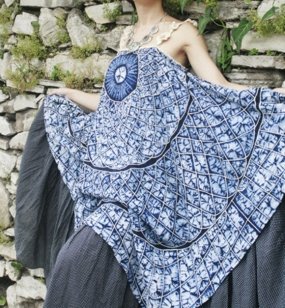 现货云南民族大理白族特色纯手工扎染小床单沙发布餐桌布[珍珠花]