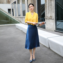 Zhang Nianen custom professional shirt woman short sleeve half body dress with pearl suit collar 2021 summer new Korean version