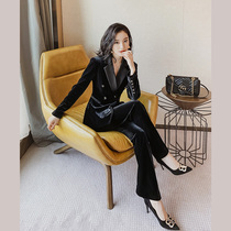 Nian En studios fashion and ability are indispensable high-end black gold velvet suit formal womens suit