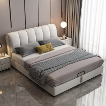 Nordic Cloth Art Bed Modern Minimalist Tech Bunk Bed Extremely Brief Master Bedroom double bed 1 m 8 Wedding Bed Soft Bag Light Lavish Bed