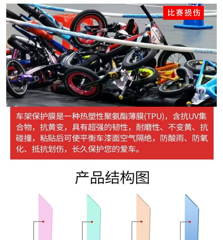 Str phim bảo vệ khung carbon str xe đạp thăng bằng trẻ em papa trượt scooter nhập khẩu 3M dày 36 dây ider - Smart Scooter