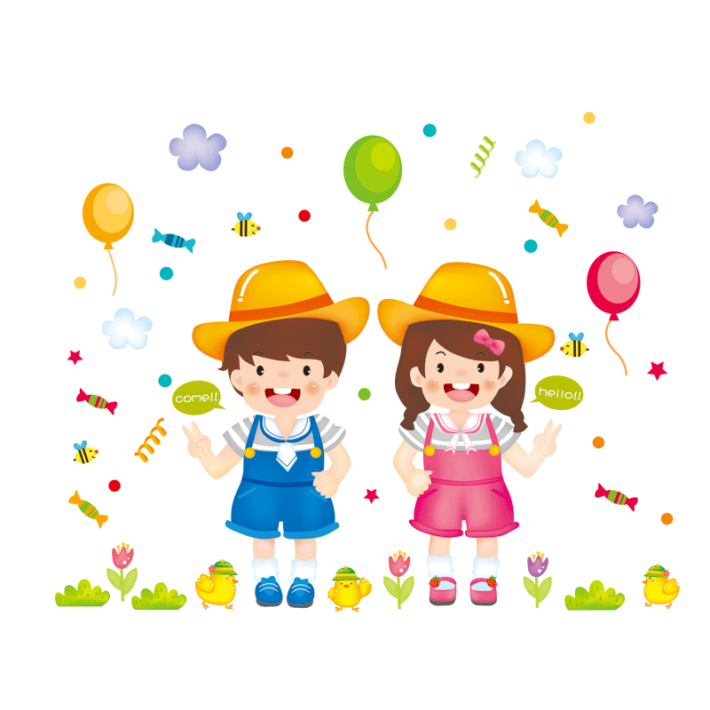 贴画儿童卡通双面防水幼儿园教室装饰文化墙贴创意玻璃门贴纸窗贴
