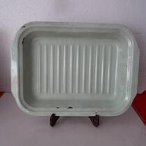 Old enamel disc rarely see Cultural League rectangular fruit dishes washing dishes folk old household nostalgic movie props