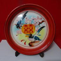 Cultural Revolution enameled tea plate Magpie Satisfacts on the eyebrows of folk folk folk old household nostalgic antique movie props