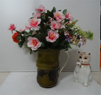 Old glazed cup Big Vase last century folk glass flower cool water cup flower pen holder nostalgic movie props