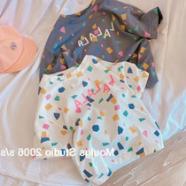 Childrens short-sleeved T-shirt Boys and girls 2021 summer female baby cotton half-sleeved T-shirt wild childrens tide