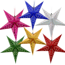 Christmas decorations Three-dimensional five-pointed star ceiling pendant KTV shopping mall hotel shop paper pendant stars