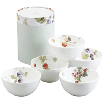 Spot Japan Imports Narumi Ming Sea Lucys Garden 11cm Bone Porcelain Bowl Rice Bowl 5 Courtesy Kit