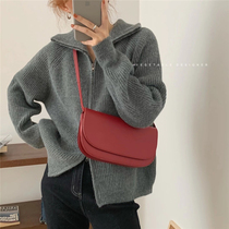 Winter thickened high collar loose needle weaselwear jacket outside wearing lazy wind pure color flipped zipper cardiovert sweater woman