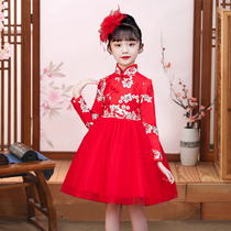 girls' winter dress 2021 new western style little girl's New Year dress children's princess dress