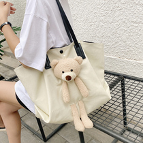 Japan GP Net Red Cute Little Bear Student Canvas Big Bag Bag 2021 New Tide Large Capacity Woman Single Shoulder Bag
