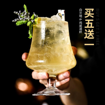 Creative White Landy Ground Cup Cocktail for waist short footed glass Transparent Glass Goblet Whisky Wine Cup Golden Soup cup