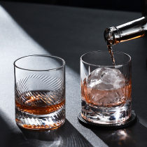 Whisky Wine Cup Creative Glass Cup Foreign Wine Cup Engraved Round Ice Hockey Classical Mug Cocktail Glass Vodka Cup