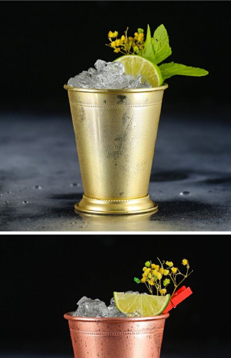 薄荷朱丽普杯金属鸡尾酒杯特调金属杯卷边莫吉托mintjulepcup