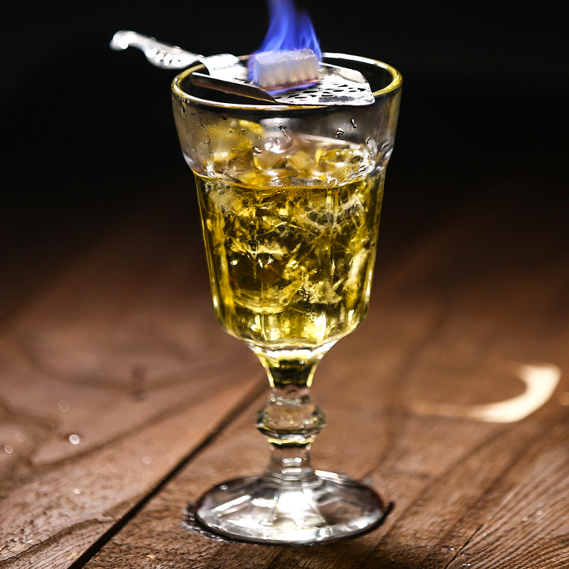 调酒苦艾高脚酒杯 复古文艺燃烧酒杯 艾碧斯酒杯 苦精杯 茴香酒杯
