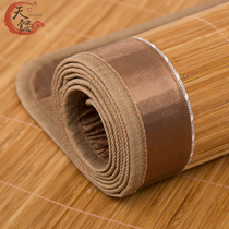 Mirror carbonized double-sided folding bamboo mat three-piece set 1 2 meters 1 35 1 5 1 8m bed single double