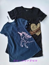 Girls big childrens dress pure cotton slub cotton sequin embroidery printing A-line round neck pullover short-sleeved skirt